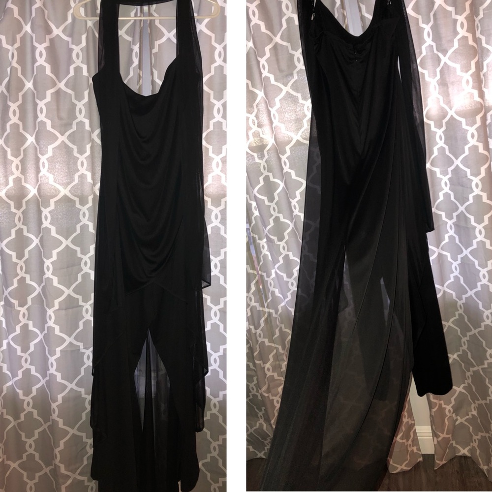 Black spaghetti strap pantsuit